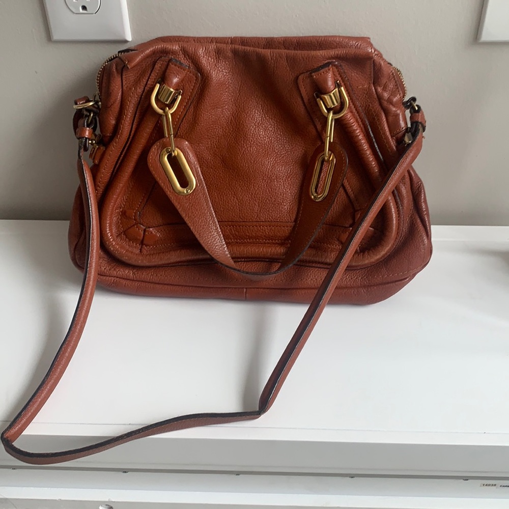Authentic Chloe Paraty Top Handle Leather Bag
